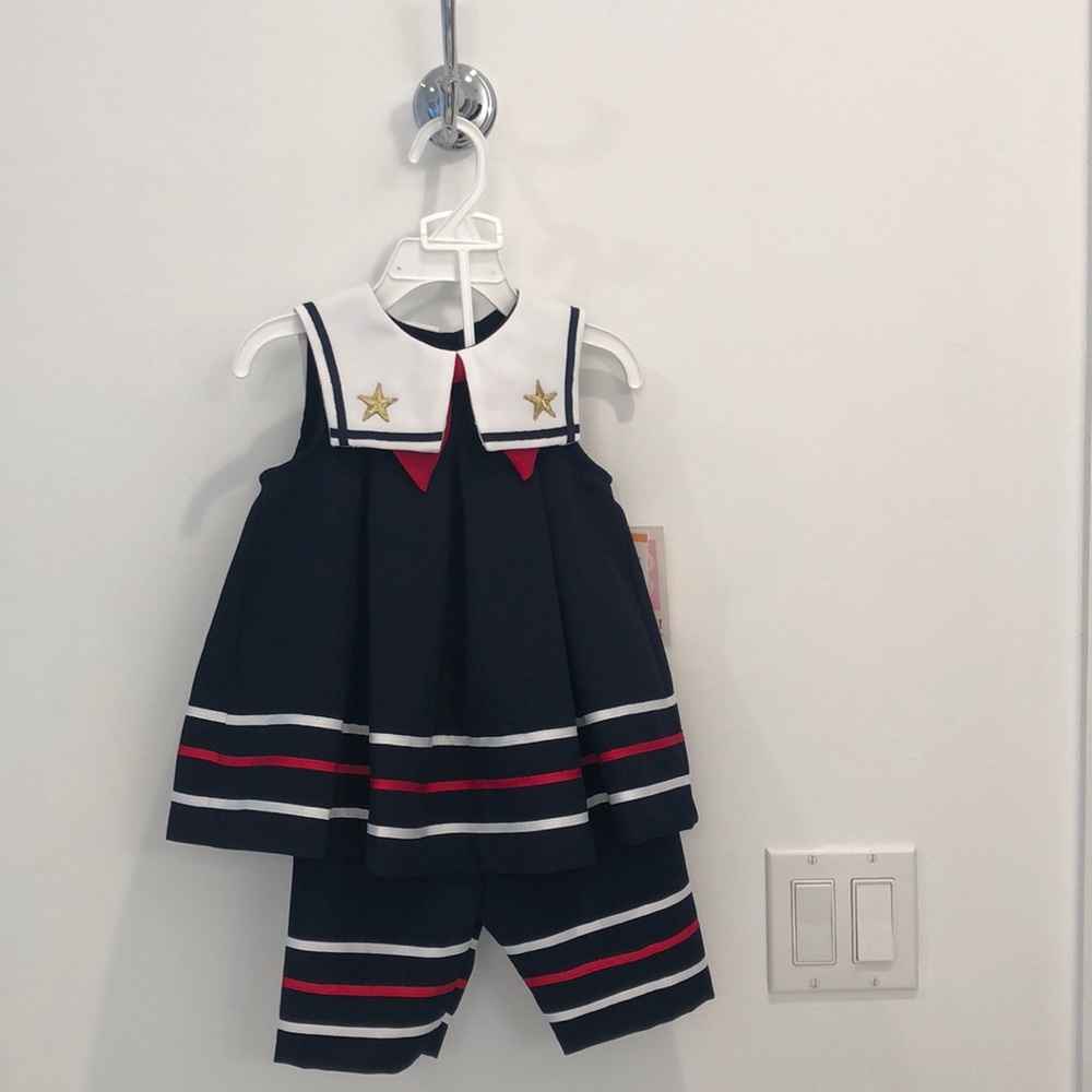 NWT Red white and blue sailers outfit